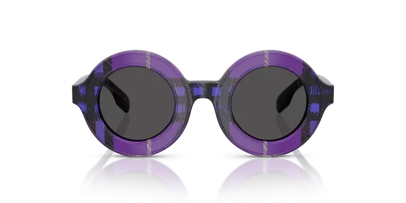 Burberry Bambino JB4386 411387 Occhiali da sole Acetato Viola Grigio Rotonda Normale miniatura 2