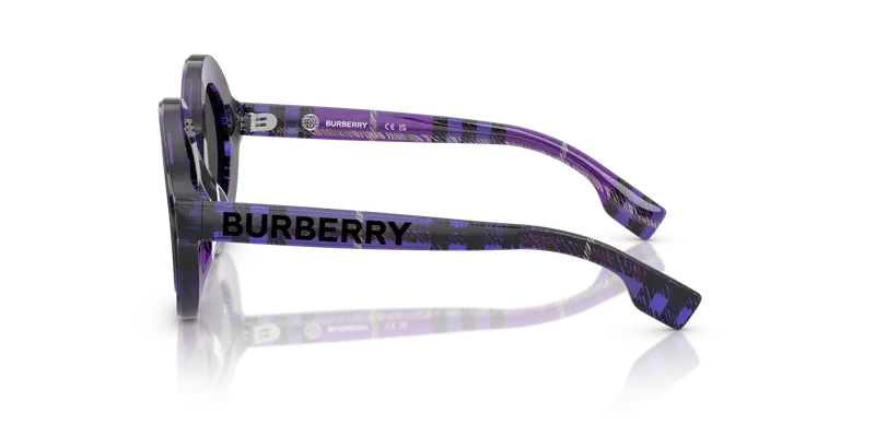 Burberry Bambino JB4386 411387 Occhiali da sole Acetato Viola Grigio Rotonda Normale miniatura 3