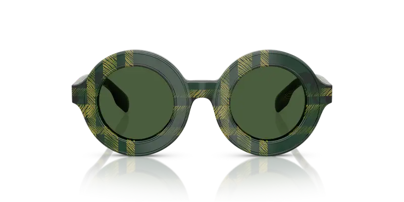 Burberry Bambino JB4386 412571 Occhiali da sole Acetato Verde Verde Rotonda Normale miniatura 2