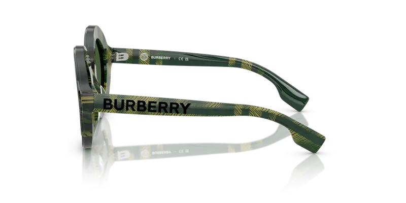 Burberry Bambino JB4386 412571 Occhiali da sole Acetato Verde Verde Rotonda Normale miniatura 3