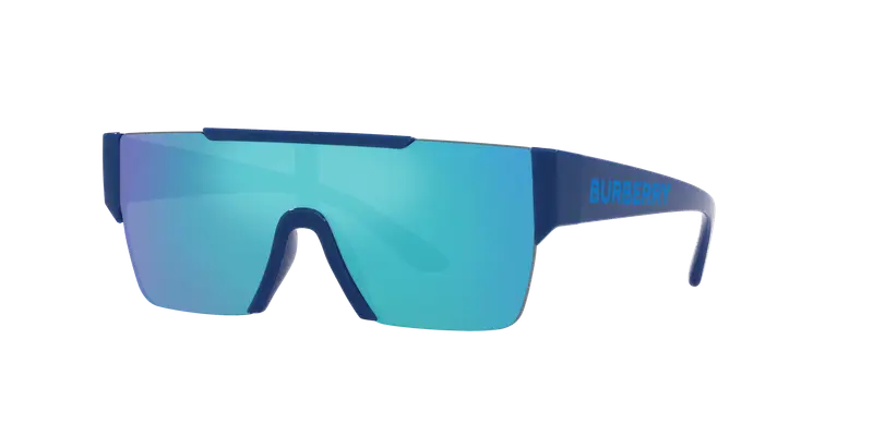 Burberry Bambino JB4387 404825 Occhiali da sole Iniettato Blu Verde Squadrata Specchiate miniatura 2