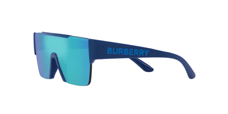 Burberry Bambino JB4387 404825 Occhiali da sole Iniettato Blu Verde Squadrata Specchiate miniatura 3