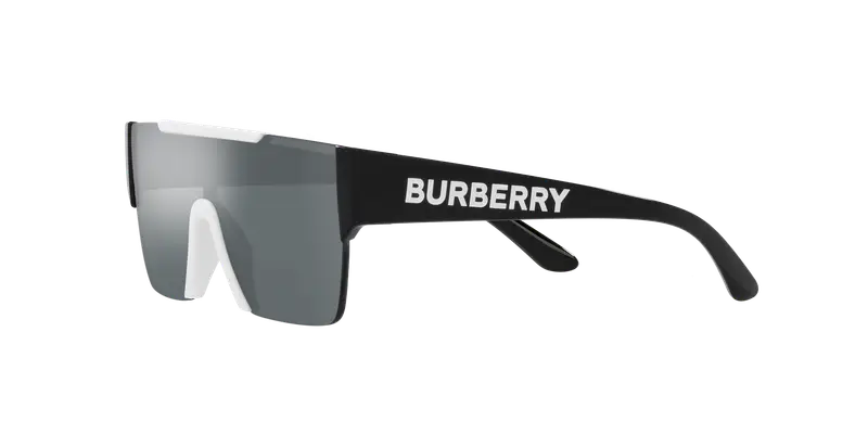 Burberry Bambino JB4387 40496G Occhiali da sole Iniettato Bianco Grigio Squadrata Specchiate miniatura 3