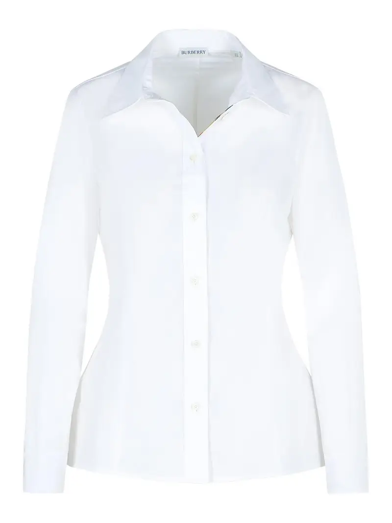 Camicia poplin di cotone bianco eliza