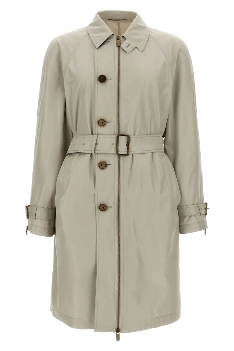 Car Coat Seta Grigio