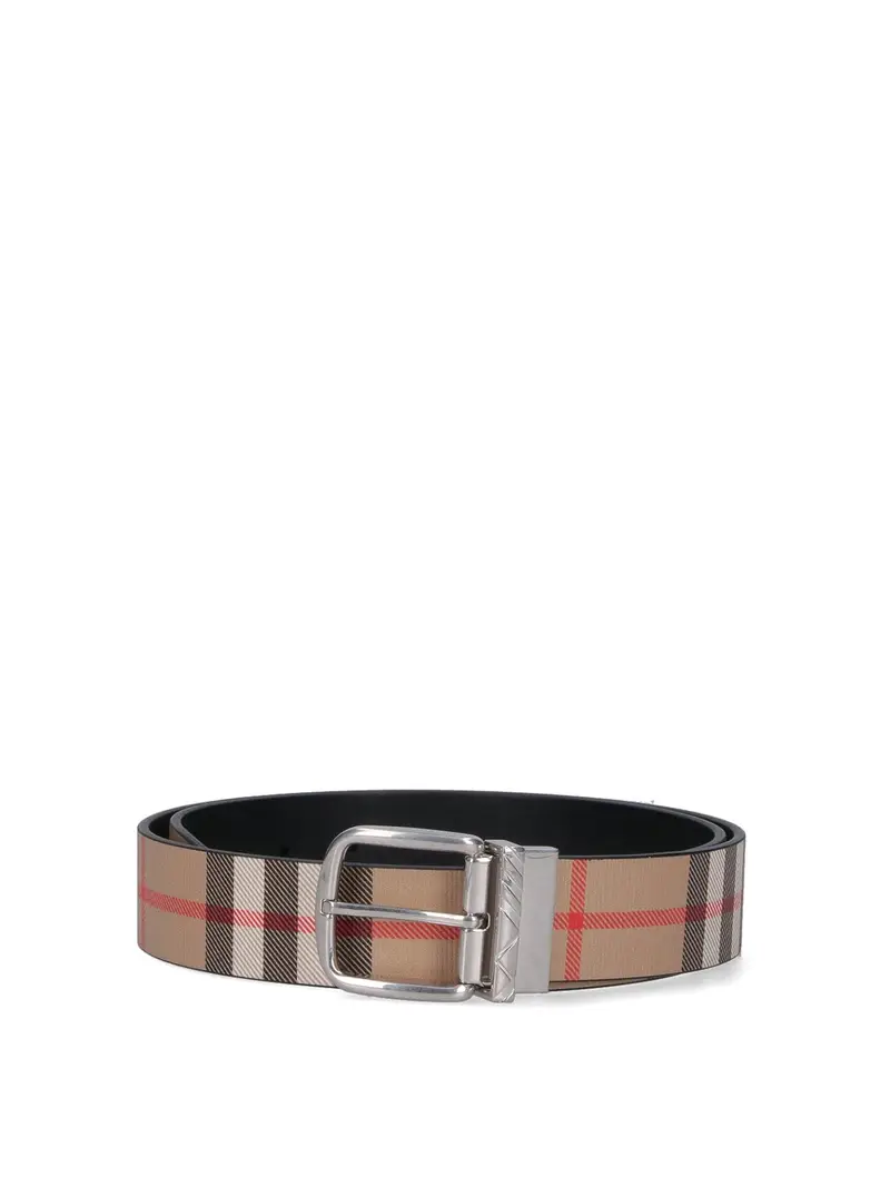 Cintura Reversibile Check Nero