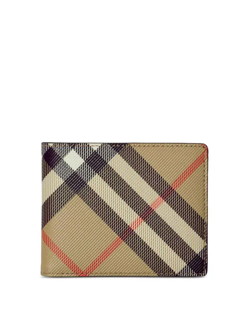 Controlla il portafoglio bifold Beige
