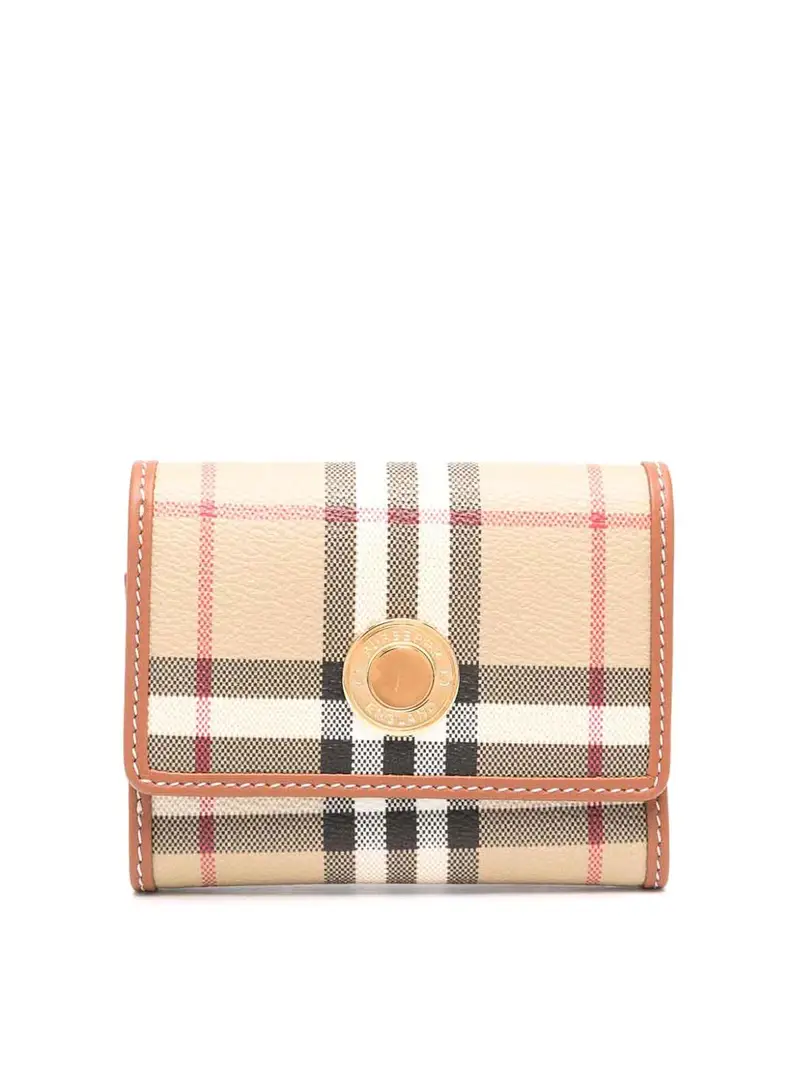 Controlla il portafoglio piccolo Beige