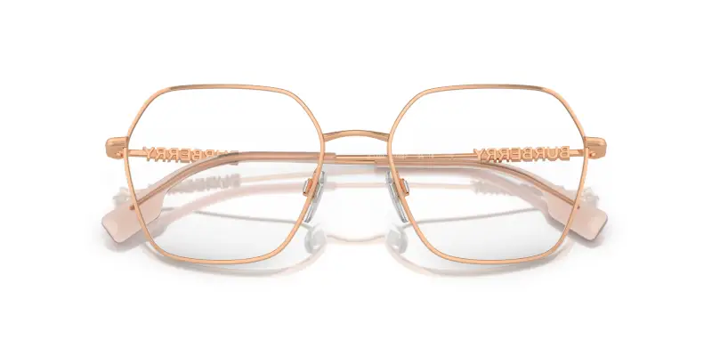 Donna BE1381 1337 Montature da vista Acciaio Oro Trasparente Geometrica Normale miniatura 2