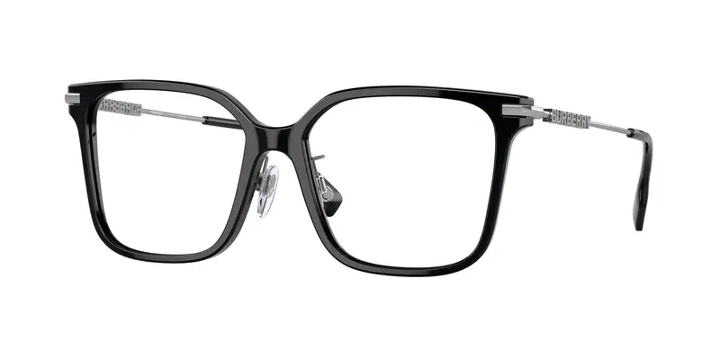 Burberry Donna BE2376 ELIZABETH 3001 Montature da vista Acetato Nero Trasparente Squadrata Normale