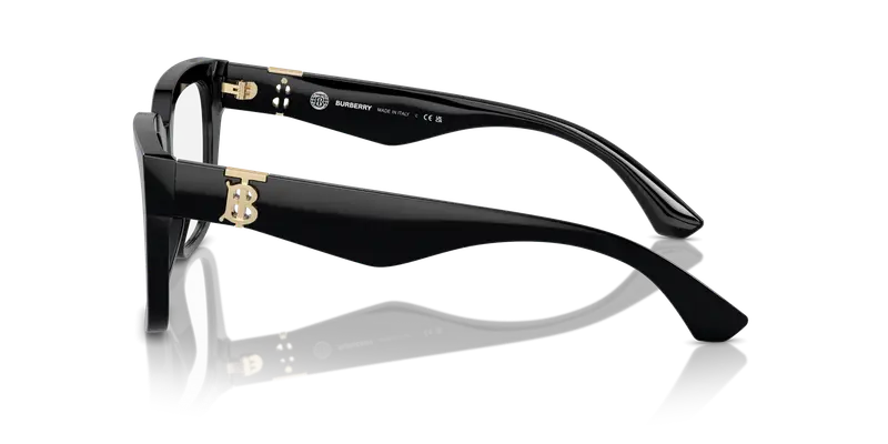 Burberry Donna BE2403 3001 Montature da vista Acetato Nero Trasparente Squadrata Normale miniatura 3