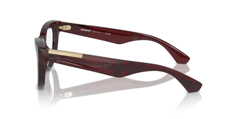 Burberry Donna BE2406U 4115 Montature da vista Acetato Rosso Trasparente Squadrata Normale miniatura 3