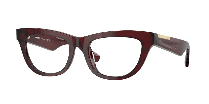 Burberry Donna BE2406U 4115 Montature da vista Acetato Rosso Trasparente Squadrata Normale