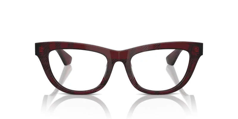 Burberry Donna BE2406U 4115 Montature da vista Acetato Rosso Trasparente Squadrata Normale miniatura 2