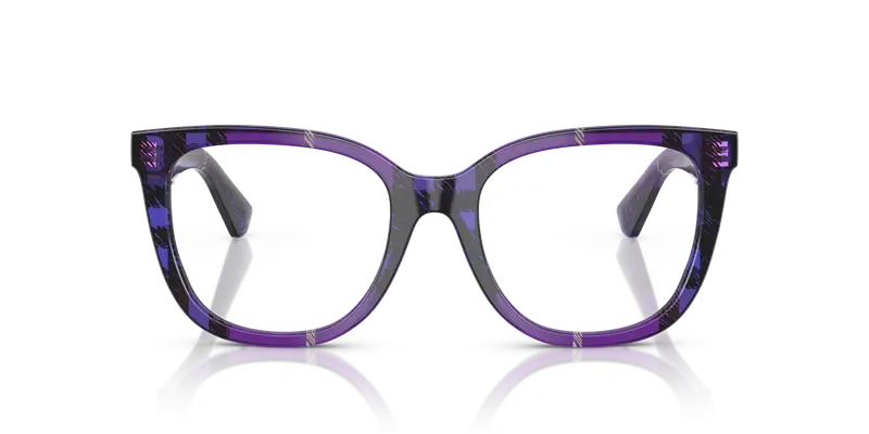 Burberry Donna BE2415 4113 Montature da vista Acetato Viola Trasparente Squadrata Normale miniatura 2