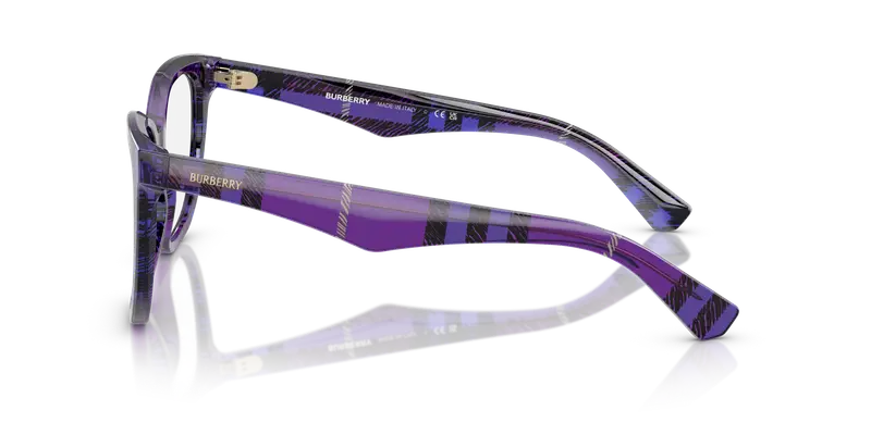 Burberry Donna BE2415 4113 Montature da vista Acetato Viola Trasparente Squadrata Normale miniatura 3