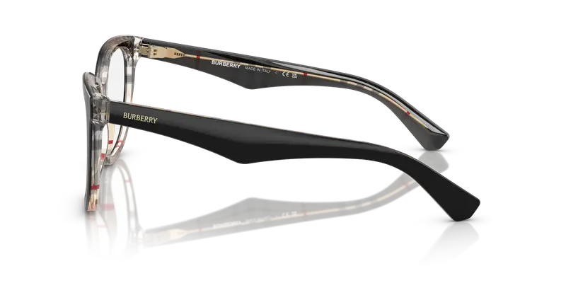 Burberry Donna BE2415 4121 Montature da vista Acetato Nero Trasparente Squadrata Normale miniatura 3