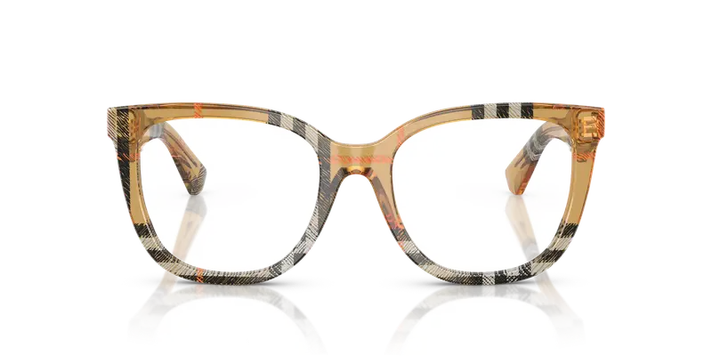 Burberry Donna BE2415 4146 Montature da vista Acetato Marrone Trasparente Squadrata Normale miniatura 2