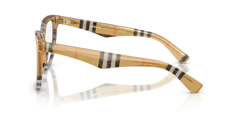 Burberry Donna BE2415 4146 Montature da vista Acetato Marrone Trasparente Squadrata Normale miniatura 3