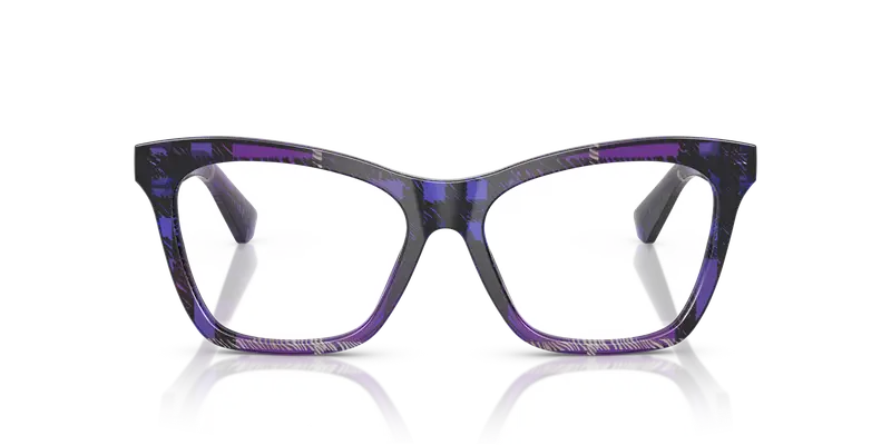 Burberry Donna BE2416 4113 Montature da vista Acetato Viola Trasparente Cat Eye Normale miniatura 2