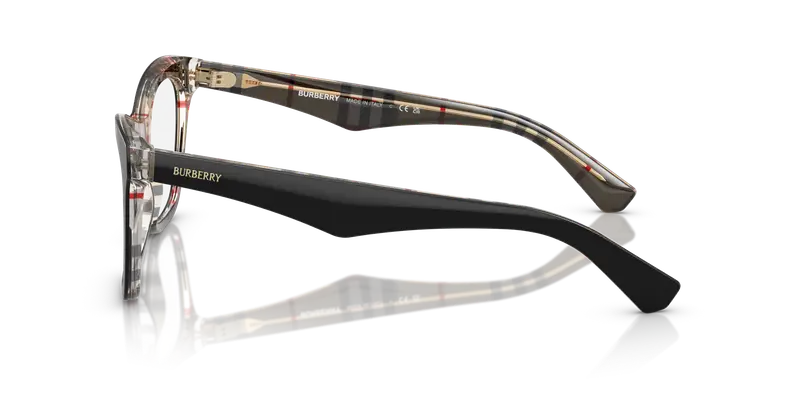 Burberry Donna BE2416 4121 Montature da vista Acetato Nero Trasparente Cat Eye Normale miniatura 3