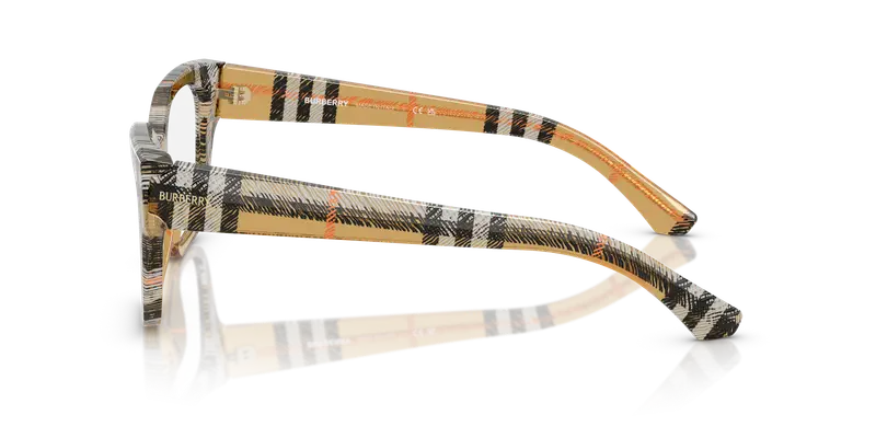 Burberry Donna BE2420 4146 Montature da vista Acetato Marrone Trasparente Cat Eye Normale miniatura 3