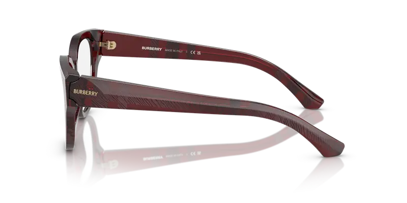 Burberry Donna BE2421 4115 Montature da vista Acetato Rosso Trasparente Pantos Normale miniatura 3