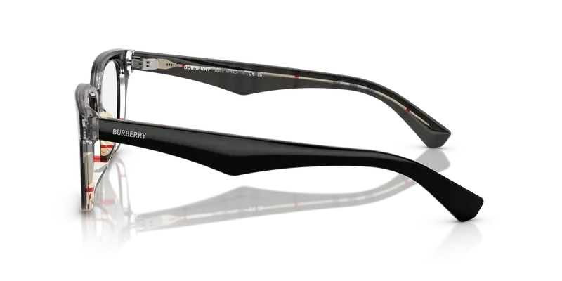Burberry Donna BE2425D 4121 Montature da vista Acetato Nero Trasparente Squadrata Normale miniatura 3