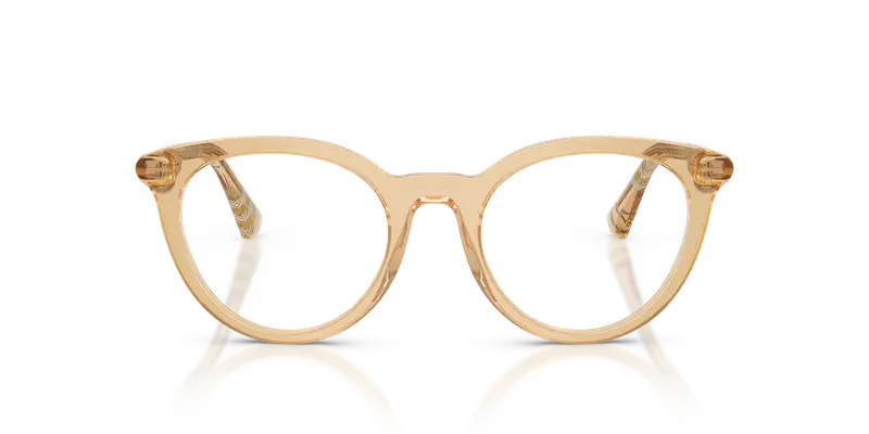 Burberry Donna BE2429 4167 Montature da vista Acetato Beige Trasparente Rotonda Normale miniatura 2