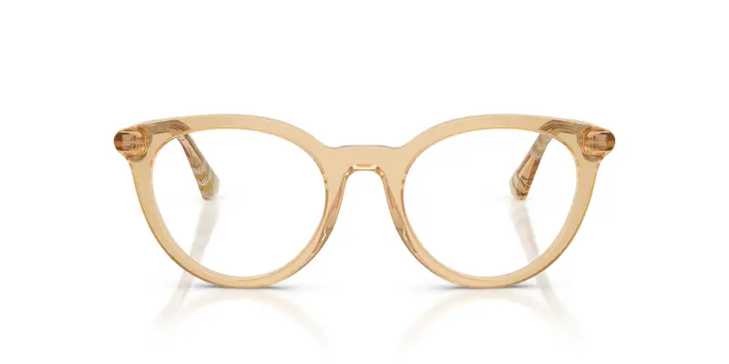 Donna BE2429 4167 Montature da vista Acetato Beige Trasparente Rotonda Normale miniatura 3