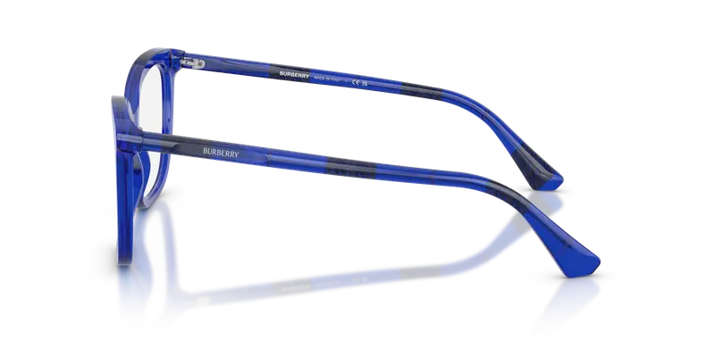 Burberry Donna BE2430 4168 Montature da vista Acetato Blu Trasparente Squadrata Normale miniatura 3