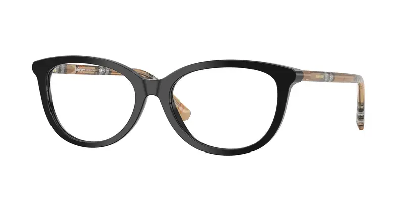 Burberry Donna BE2431 4161 Montature da vista Acetato Nero Trasparente Cat Eye Normale