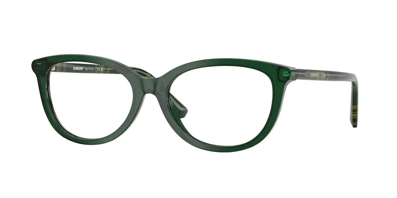 Burberry Donna BE2431 4162 Montature da vista Acetato Verde Trasparente Cat Eye Normale