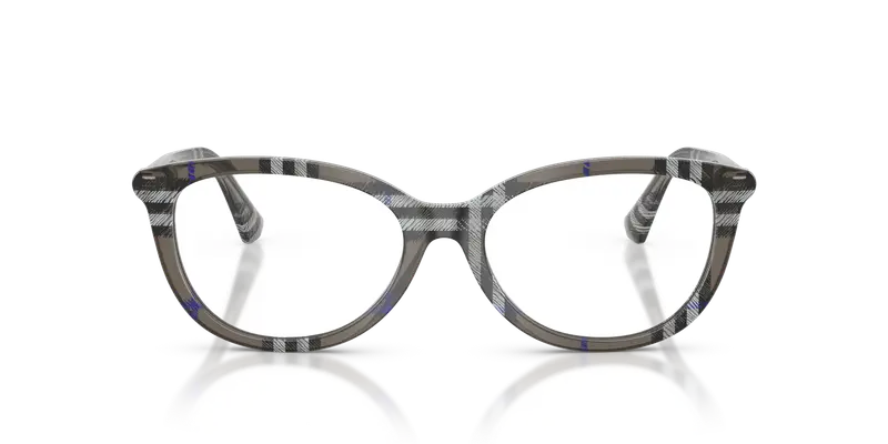 Burberry Donna BE2431 4166 Montature da vista Acetato Grigio Trasparente Cat Eye Normale miniatura 2