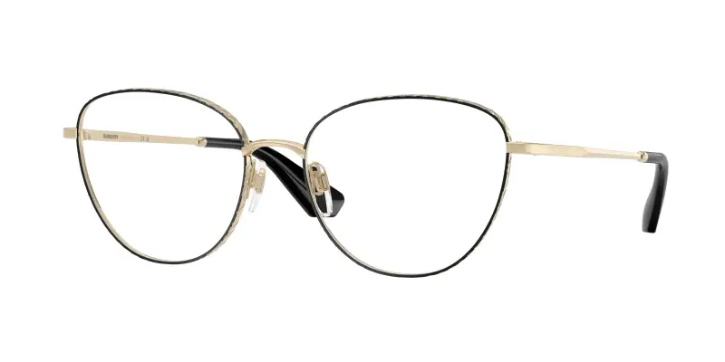 Donna Burberry BE1398 1326 Montature da vista Metallo Nero Trasparente Cat Eye Normale