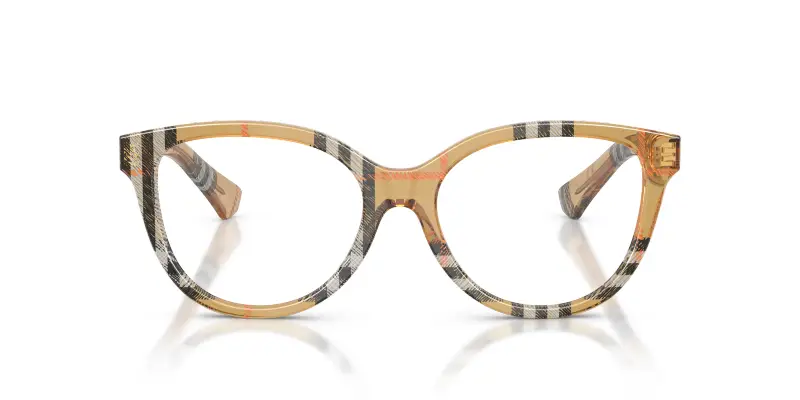 Donna Burberry BE2456 4163 Montature da vista Acetato Marrone Trasparente Cat Eye Normale miniatura 3