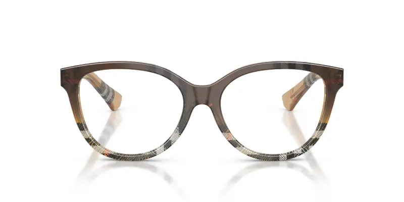 Donna Burberry BE2456 4202 Montature da vista Acetato Marrone Trasparente Cat Eye Normale miniatura 3