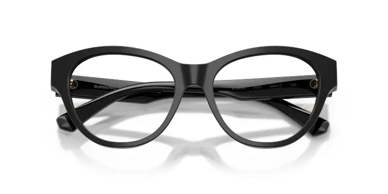 Donna Burberry BE2458 3001 Montature da vista Acetato Nero Trasparente Cat Eye Normale miniatura 2