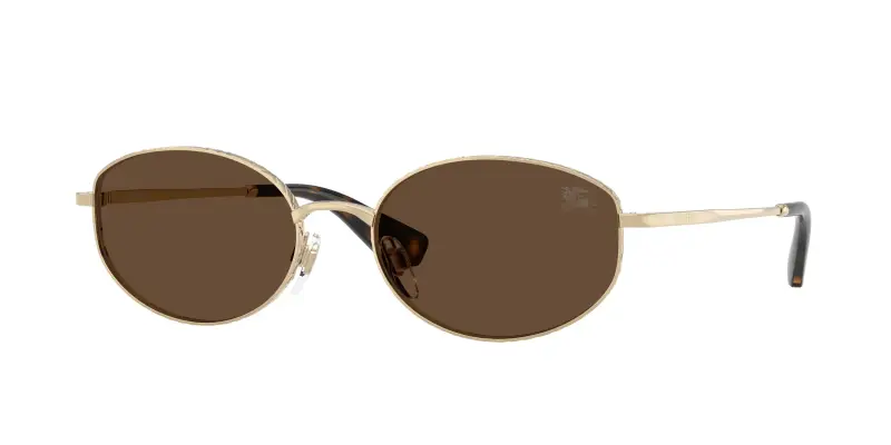 Donna Burberry BE3169 110973 Occhiali da sole Metallo Oro Marrone Rotonda Normale