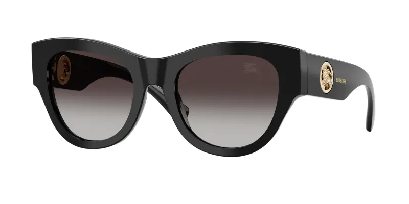 Donna Burberry BE4491 30018G Occhiali da sole Acetato Nero Grigio Rotonda Normale Sfumato