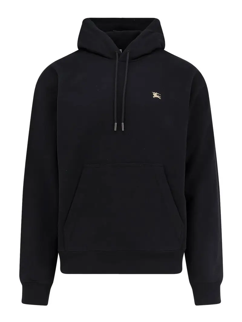 Felpa In Cotone Con Ricamo Logo Nero