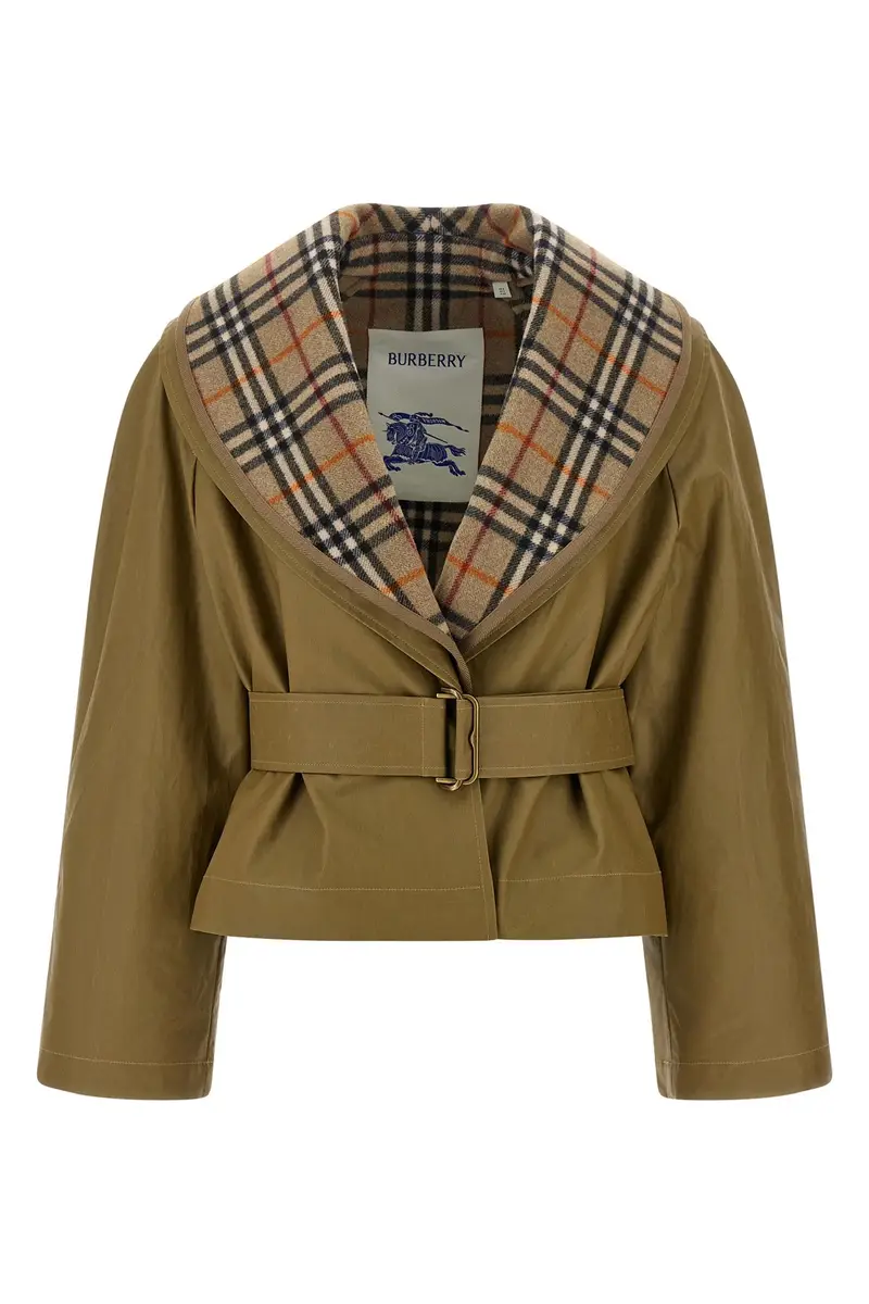 Burberry Giacca 'Carlton' Marrone in Cotone Cerato