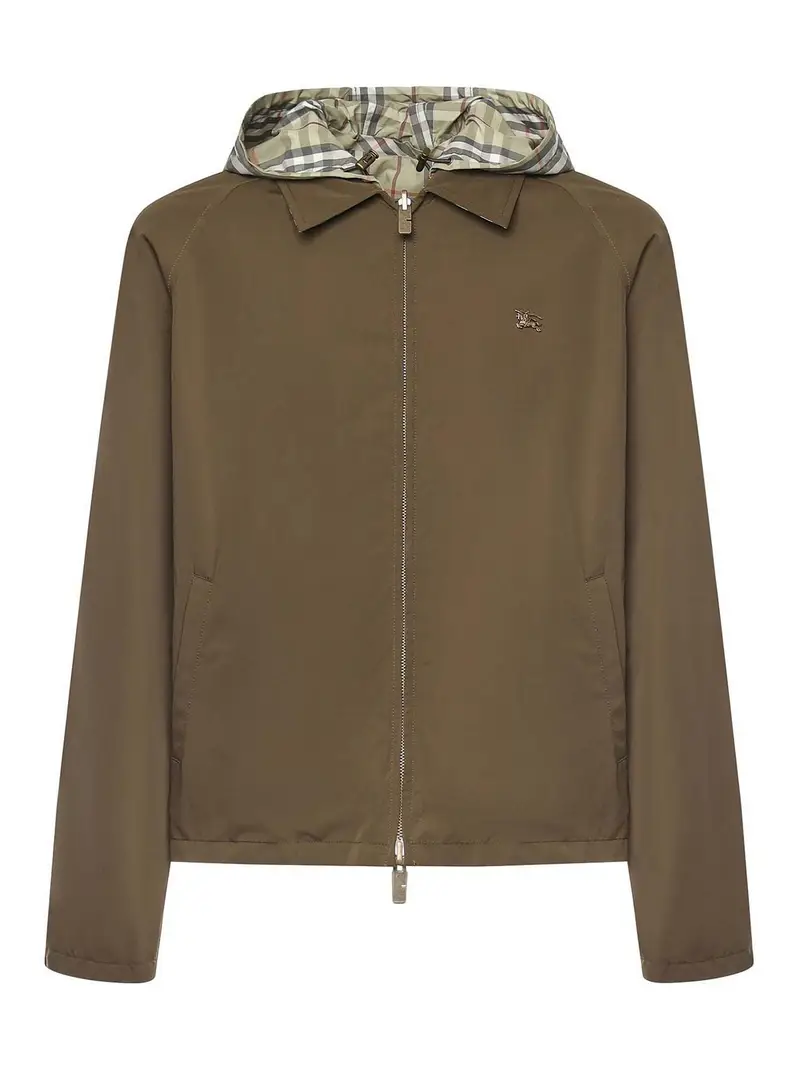 Giacca reversibile in cotone a quadri Verde