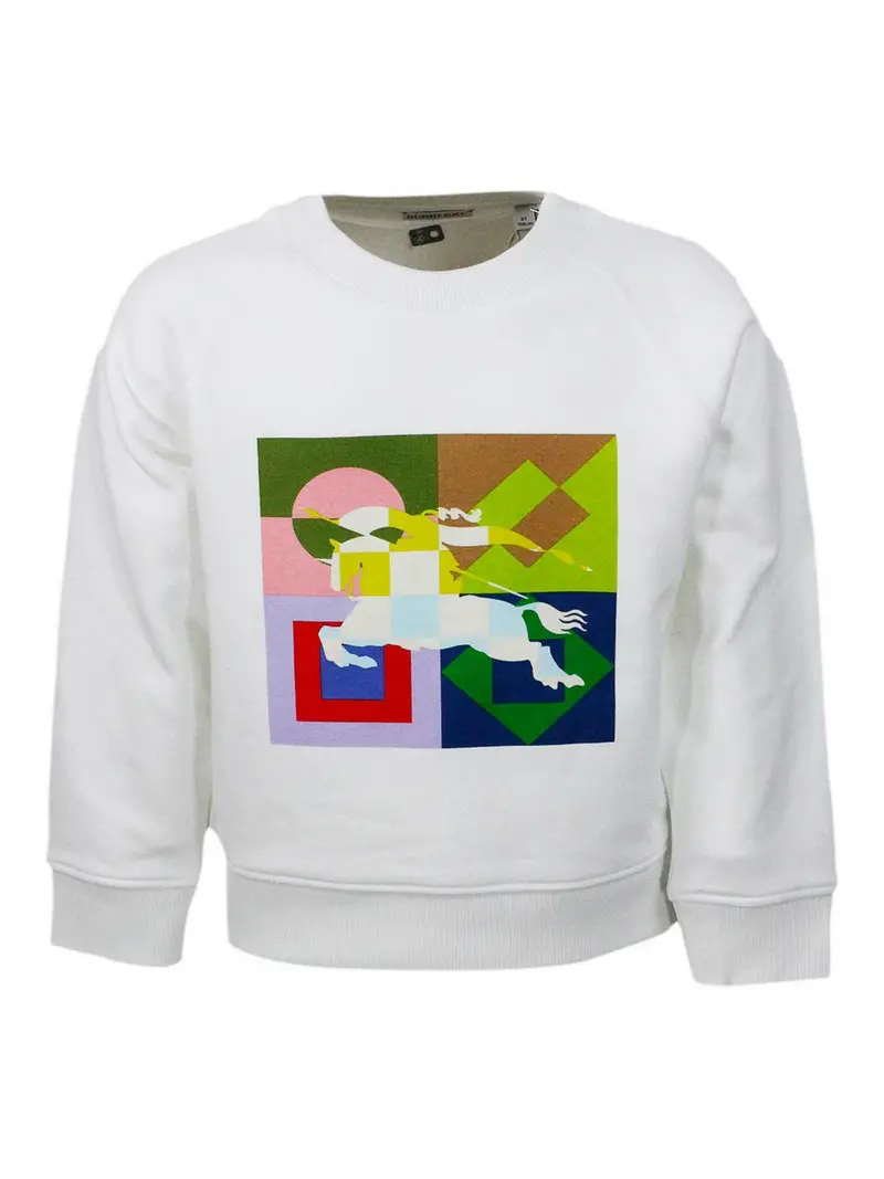 Girocollo in cotone Bianco