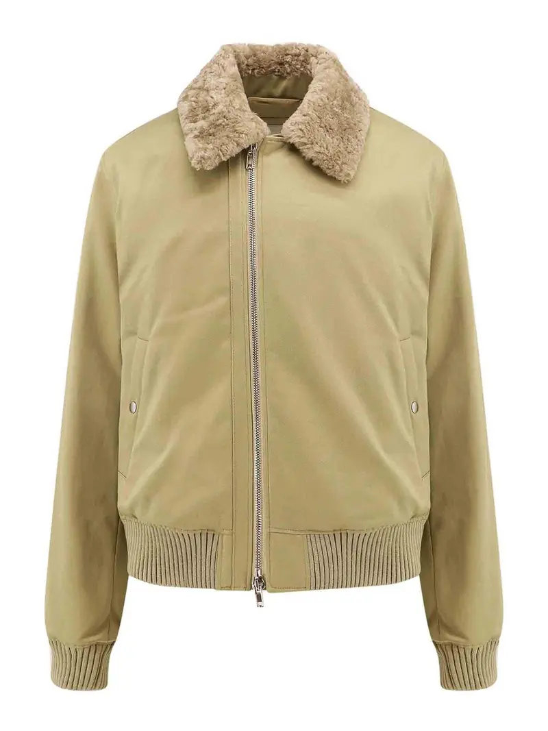 Giubbotto imbottito in shearling Verde