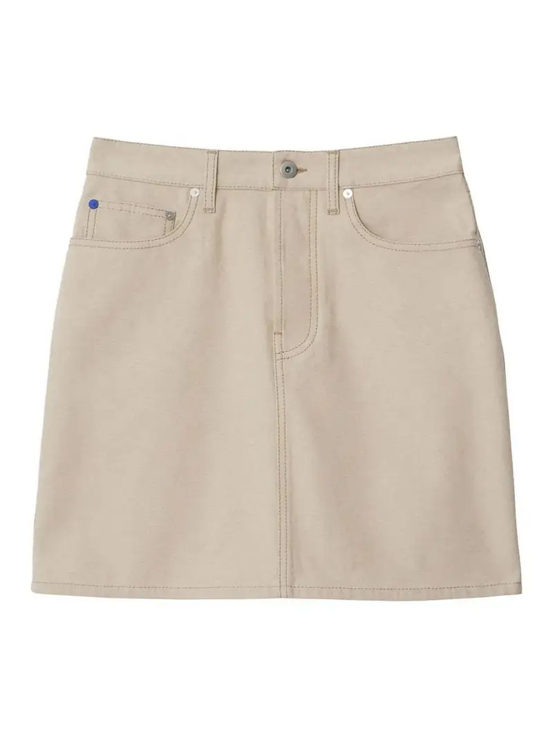 Gonna in jersey di cotone Beige