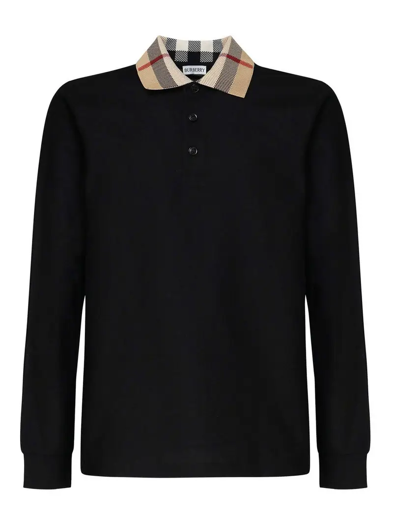 Maglione Con Colletto A Quadri Nero