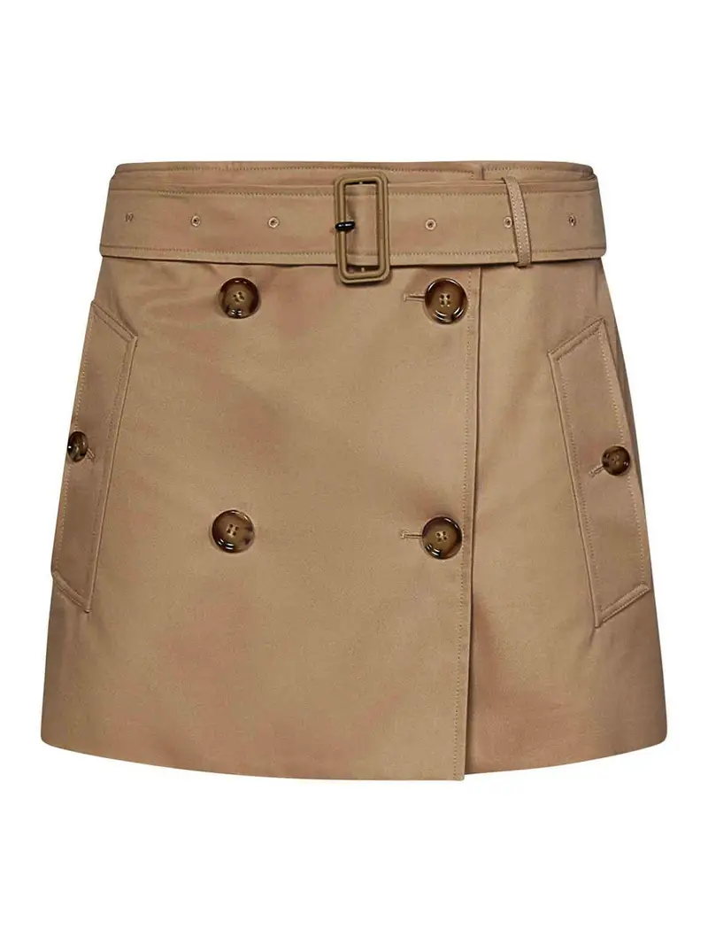 Minigonna in cotone Beige