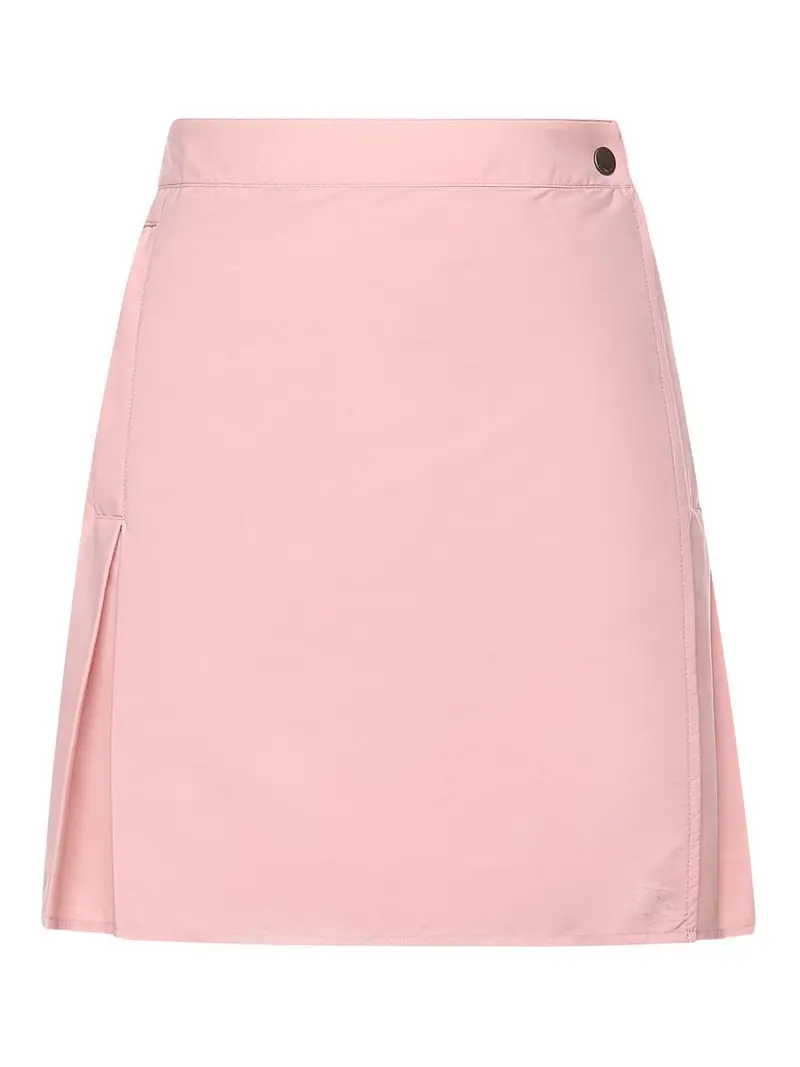 Minigonna In Nylon Stretch Con Pieghe Color Carne E Neutri