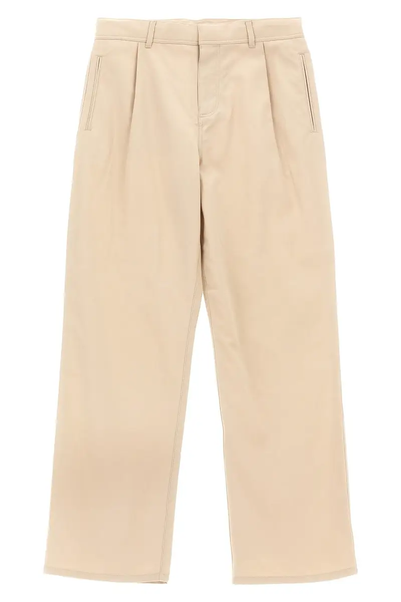 Pantalone Ricamo Logo Beige